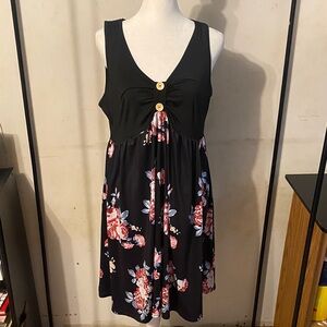 Floral Black Dress